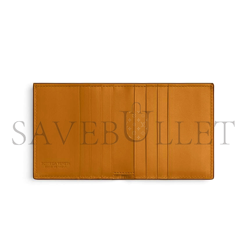 BOTTEGA VENETA INTRECCIATO BI-FOLD WALLET SLATE MUSTARD 749400 (10*9.5*1cm)